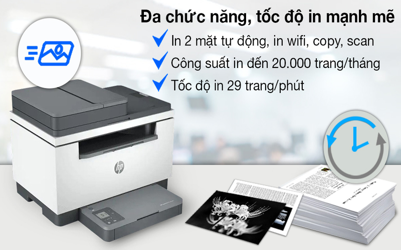 Máy in HP LaserJet MFP M236sdw nâng cao năng suất làm việc